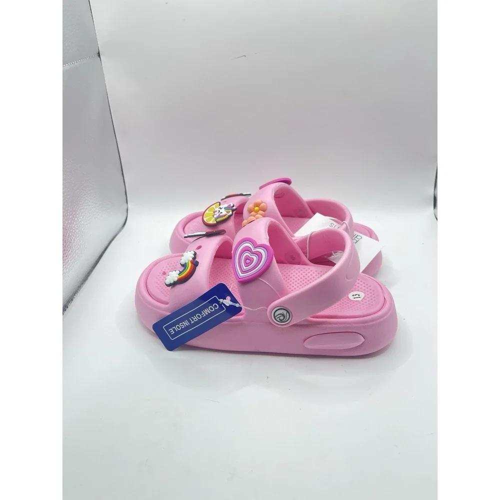 Toddler Pink Comfort Slide Sandals Girls Stars - Size 13 BinC‎
